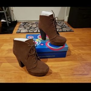 New! Soda lace-up booties